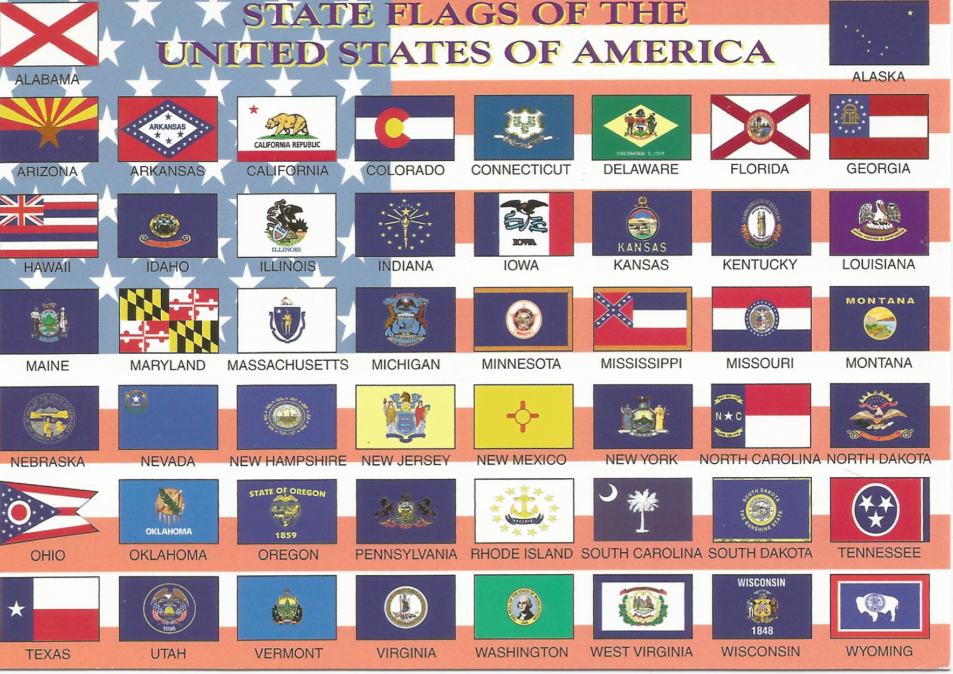 USA > 50 State Flags - Chris0's Postcards